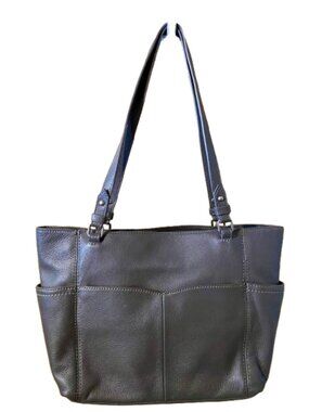 The Sak Sequoia Tote Gray Pebbled Leather Shoulder Tote